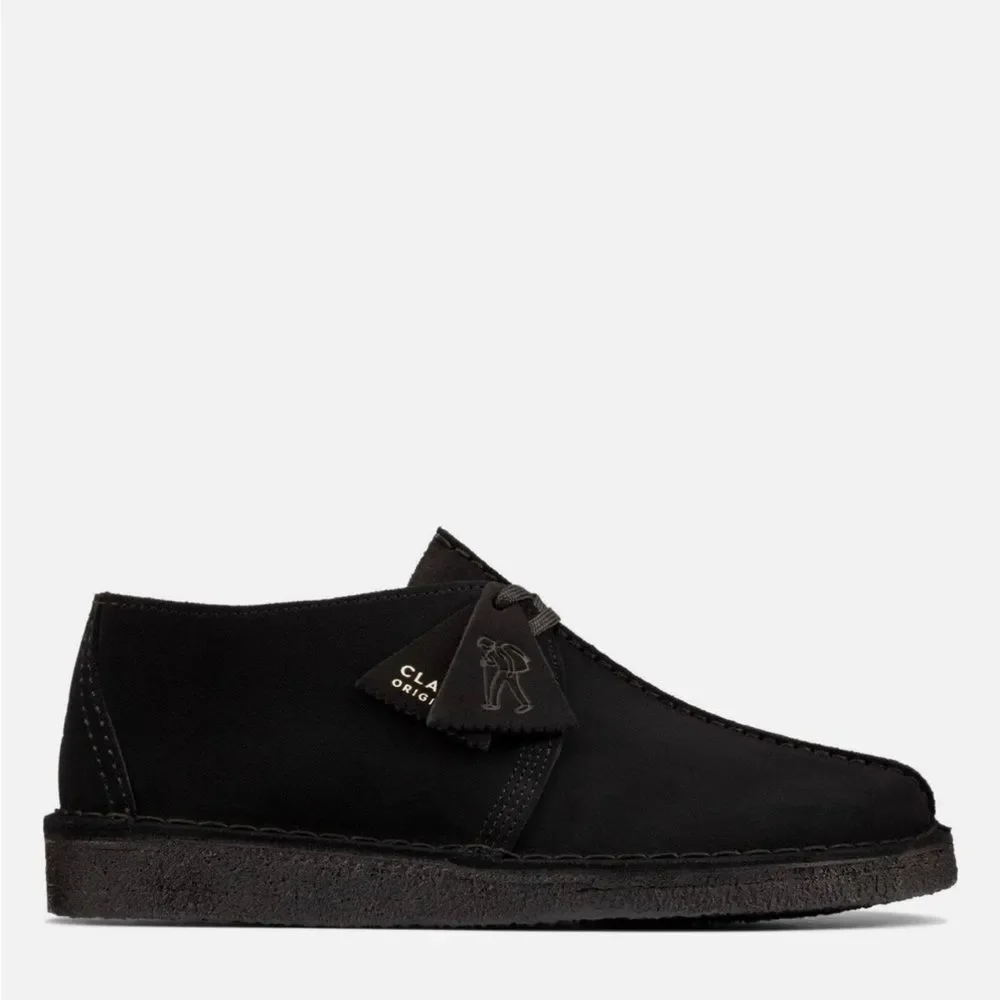 Men's Clarks Desert Trek Originals Vintage Suede Black Sz 8